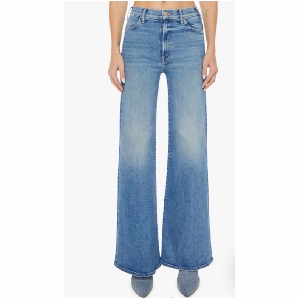 MOTHER Light Blue Wide Leg Jeans